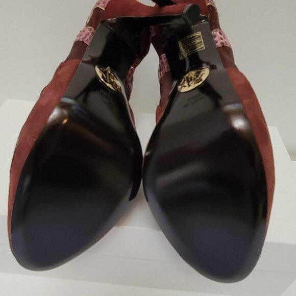 ROBERTO CAVALLI Python, Suede and Mesh Ankle Boots - Picture 12 of 14